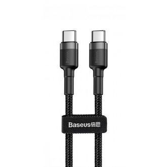 Кабель Baseus Cafule Type-C to Type-C PD 2.0 60W (1m) gray/black - фото 1