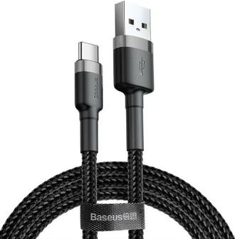 Кабель Baseus Cafule Cable USB For Type-C 3A 1m Gray+Black - фото 1 Кабель Baseus Cafule Cable USB For Type-C 3A 1m Gray+Black - фото 1