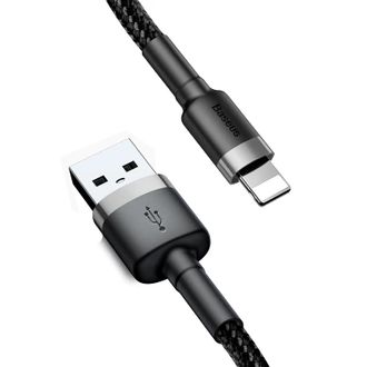 Кабель Baseus Cafule Cable USB For Lightning 2.4A 1m Gray+Black - фото 3 Кабель Baseus Cafule Cable USB For Lightning 2.4A 1m Gray+Black - фото 3