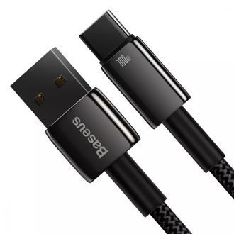 Кабель Baseus Tungsten Gold Fast Charging Data Type-C 100W 1m (CAWJ000001) - фото 1