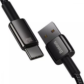 Кабель Baseus Tungsten Gold Fast Charging Data Type-C 100W 1m (CAWJ000001) - фото 2