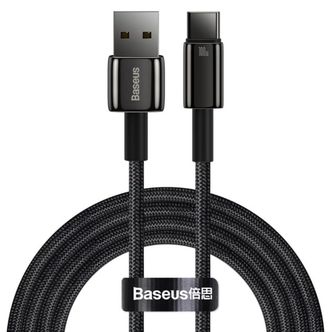 Кабель Baseus Tungsten Gold Fast Charging USB to Type-C 100W (2m) - фото 1