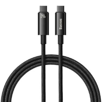Кабель USB Type-C Baseus Tungsten Gold Fast Charging Data USB-C to USB-C 240W 1m Black (CAWJ040001) - фото 1