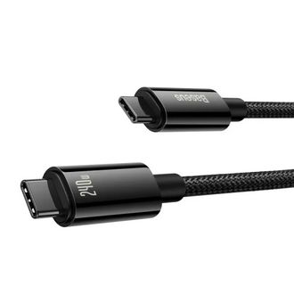 Кабель USB Type-C Baseus Tungsten Gold Fast Charging Data USB-C to USB-C 240W 1m Black (CAWJ040001) - фото 3