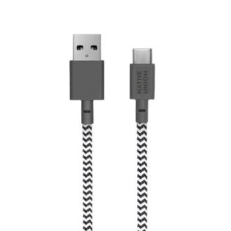 Кабель Native Union Belt Cable USB-A to USB-C Zebra (1.2 m) (BELT-AC-ZEB-NP) - фото 2 Кабель Native Union Belt Cable USB-A to USB-C Zebra (1.2 m) (BELT-AC-ZEB-NP) - фото 2