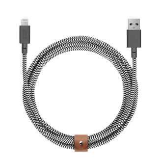 Кабель Native Union Belt Cable XL Lightning Zebra (3 m) (BELT-L-ZEB-3-NP) - фото 1