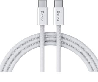Кабель Benks D47 USB-C to USB-C 100w 1m (White) - фото 1 Кабель Benks D47 USB-C to USB-C 100w 1m (White) - фото 1