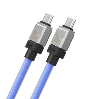 Кабель Baseus CoolPlay Series Fast Charging Cable Type-C to Type-C 100W 1m  Blue (CAKW000203) - фото 2