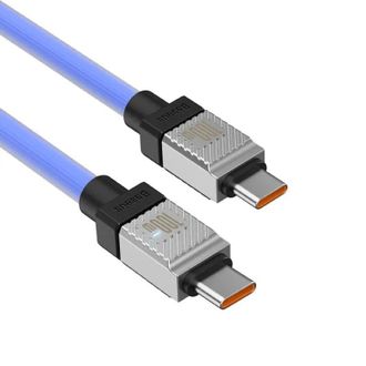 Кабель Baseus CoolPlay Series Fast Charging Cable Type-C to Type-C 100W 1m  Blue (CAKW000203) - фото 3