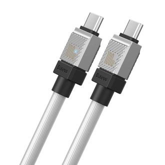 Кабель Baseus CoolPlay Series Fast Charging Cable Type-C to Type-C 100W 2m White (CAKW000302) - фото 2