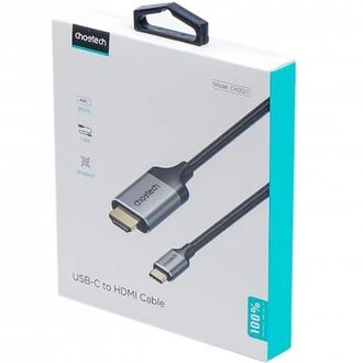 Кабель мультимедійний Choetech USB-C to HDMI 1.8m 4K 60Hz (CH0021-BK) - фото 3 Кабель мультимедійний Choetech USB-C to HDMI 1.8m 4K 60Hz (CH0021-BK) - фото 3