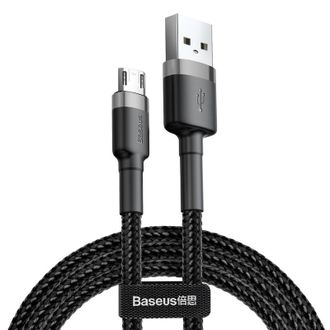 Кабель Micro USB Baseus Cafule Cable USB For Micro 2.4A 0.5M Gray+Black (CAMKLF-AG1) - фото 1 Кабель Micro USB Baseus Cafule Cable USB For Micro 2.4A 0.5M Gray+Black (CAMKLF-AG1) - фото 1