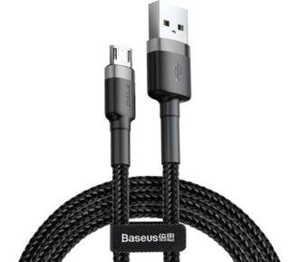 Кабель Micro USB Baseus USB Cabel to microUSB Cafule 1m Grey/Black (CAMKLF-BG1) - фото 1