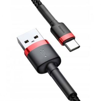 Кабель USB Type-C Baseus Cafule Cable USB For Type-C 2m Red/Black (CATKLF-C91) - фото 1 Кабель USB Type-C Baseus Cafule Cable USB For Type-C 2m Red/Black (CATKLF-C91) - фото 1