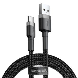 Кабель USB Type-C Baseus Сafule Cable USB For Type-C 2A 2M Gray+Black (CATKLF-CG1) - фото 1 Кабель USB Type-C Baseus Сafule Cable USB For Type-C 2A 2M Gray+Black (CATKLF-CG1) - фото 1