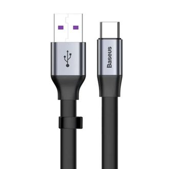 Кабель USB Type-C Baseus Simple HW Quick Charge 40W 0,23m Black Grey (CATMBJ-BG1) - фото 1