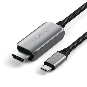Кабель Satechi USB-C to HDMI 2.1 8K Cable Space Gray (1.8 m) (ST-YH8KCM) - фото 2 Кабель Satechi USB-C to HDMI 2.1 8K Cable Space Gray (1.8 m) (ST-YH8KCM) - фото 2