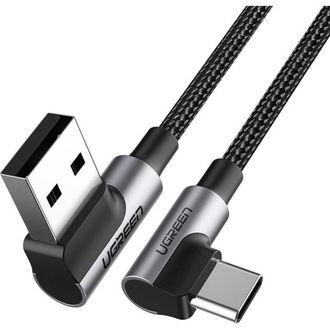 Кабель UGREEN US284 Right Angle USB-A to USB-C Cable 3m (Space Gray) (UGR-70255) - фото 2 Кабель UGREEN US284 Right Angle USB-A to USB-C Cable 3m (Space Gray) (UGR-70255) - фото 2