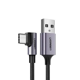 Кабель UGREEN US284 Right Angle USB-A to USB-C Cable 3m (Space Gray) (UGR-70255) - фото 1 Кабель UGREEN US284 Right Angle USB-A to USB-C Cable 3m (Space Gray) (UGR-70255) - фото 1