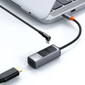 Адаптер HUB McDodo [HU-1130] 2in1 USB-C to HDMI 8K/USB-C 100w (Deep Grey) - фото 2