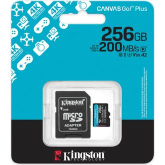 Карта пам'яті microSDXC (UHS-1 U3) Kingston Canvas Go! Plus 256Gb class 10 A2 V30 (R200MB/s, W-160MB/s) (adapter SD) (SDCG4/256GB) - фото 3 Карта пам'яті microSDXC (UHS-1 U3) Kingston Canvas Go! Plus 256Gb class 10 A2 V30 (R200MB/s, W-160MB/s) (adapter SD) (SDCG4/256GB) - фото 3