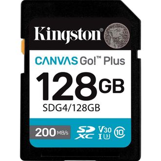 Карта пам'яті SDXC (UHS-1 U3) Kingston Canvas Go! Plus 128Gb class 10 A2 V30 (R200MB/s) (SDG4/128GB) - фото 1 Карта пам'яті SDXC (UHS-1 U3) Kingston Canvas Go! Plus 128Gb class 10 A2 V30 (R200MB/s) (SDG4/128GB) - фото 1