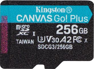 Карта памяти MicroSDXC 256GB UHSI/U3 Class 10 Kingston Canvas Go! Plus R170/W90MB/s (SDCG3/256GB) - фото 1 Карта памяти MicroSDXC 256GB UHSI/U3 Class 10 Kingston Canvas Go! Plus R170/W90MB/s (SDCG3/256GB) - фото 1