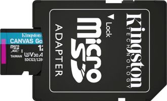 Карта пам'яті microSDXC (UHS-1 U3) Kingston Canvas Go Plus 128Gb class 10 A2 V30 (R170MB/s, W90MB/s) (adapter SD) - фото 3 Карта пам'яті microSDXC (UHS-1 U3) Kingston Canvas Go Plus 128Gb class 10 A2 V30 (R170MB/s, W90MB/s) (adapter SD) - фото 3