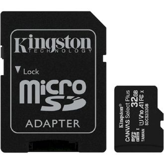 Карта пам`яті MicroSDXC (UHS-1) Kingston Canvas Select Plus 32Gb class 10 А1 (R-100MB/s) (adapter SD) (SDCS2/32GB) - фото 1 Карта пам`яті MicroSDXC (UHS-1) Kingston Canvas Select Plus 32Gb class 10 А1 (R-100MB/s) (adapter SD) (SDCS2/32GB) - фото 1