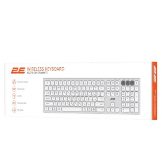 Клавиатура 2E KS270 105key, WL/BT, EN/UK/RU, Silver/White (2E-KS270WBWH) - фото 2