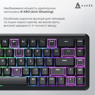 Клавіатура Ajazz AK680 MAX Magnetic Switch-ABS Black Keycaps-RGB -Aluminum Positioning Pl (AK680-WM-B-A) - фото 3