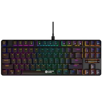 Клавіатура Canyon Cometstrike GK-50 RGB TKL USB UA Black (CND-SKB50-US) - фото 1 Клавіатура Canyon Cometstrike GK-50 RGB TKL USB UA Black (CND-SKB50-US) - фото 1