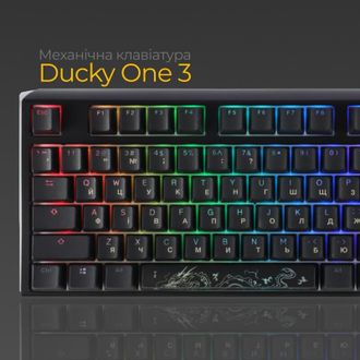 Клавиатура Ducky One 3 TKL Cherry MX Red RGB USB Black (DKON2187ST-RUAPXCLAWSC1) UA - фото 3 Клавиатура Ducky One 3 TKL Cherry MX Red RGB USB Black (DKON2187ST-RUAPXCLAWSC1) UA - фото 3