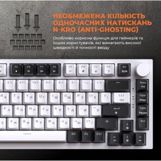 Клавіатура GamePro MK160W (Red) з Hot-Swap RGB White - фото 2 Клавіатура GamePro MK160W (Red) з Hot-Swap RGB White - фото 2