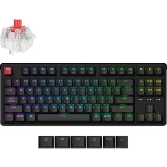 Клавіатура Keychron C3 Pro V2 87Key, K pro Red, USB-A, QMK, Hot-swap, 8K, EN/UKR, RGB, Black (C3PX-H1-UA) - фото 1