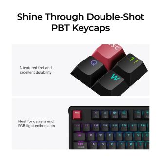 Клавіатура Keychron C3 Pro V2 87Key, K pro Red, USB-A, QMK, Hot-swap, 8K, EN/UKR, RGB, Black (C3PX-H1-UA) - фото 2