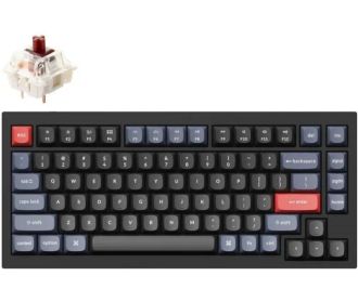 Клавіатура Keychron Q1 84Key, Gateron G PRO Brown, USB-A, Hot-Swap, QMK, Knob, EN, RGB Black (Q1M3_KEYCHRON) - фото 1