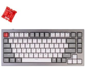 Клавіатура Keychron Q1 84Key, Gateron G PRO Red, USB-A, Hot-Swap, QMK, Knob, EN, RGB, Space Grey (Q1N1_KEYCHRON) - фото 1