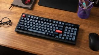 Клавіатура Keychron V5 Max 100Key, Gateron Jupiter Red, Knob, WL/BT/USB-A, Hot-Swap, QMK, EN/UKR, RGB, Black V5M-D1-UA - фото 2 Клавіатура Keychron V5 Max 100Key, Gateron Jupiter Red, Knob, WL/BT/USB-A, Hot-Swap, QMK, EN/UKR, RGB, Black V5M-D1-UA - фото 2