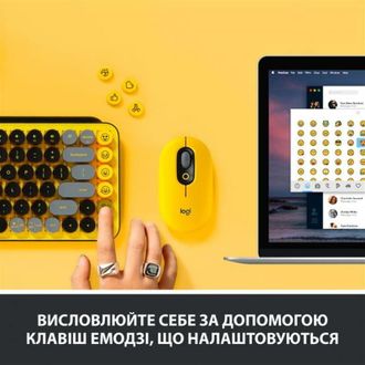 Клавіатура Logitech POP Keys Wireless Mechanical Keyboard UA Blast Yellow (920-010735) - фото 2