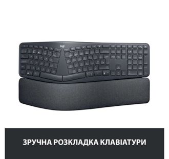 Клавіатура Logitech ERGO K860 Bluetooth/Wireless UA Black (920-010108) - фото 2 Клавіатура Logitech ERGO K860 Bluetooth/Wireless UA Black (920-010108) - фото 2