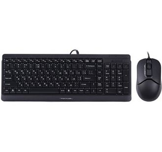 Комплект (клавіатура, миша) A4Tech F1512 Black USB - фото 1
