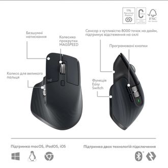 Комплект (клавиатура, мышь) беспроводной Logitech MX Keys S Combo Graphite (920-011614) - фото 3 Комплект (клавиатура, мышь) беспроводной Logitech MX Keys S Combo Graphite (920-011614) - фото 3