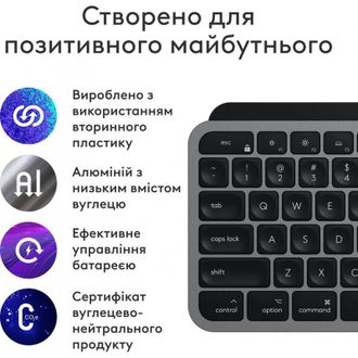 Комплект Logitech MX Keys S Combo for Mac Space Grey (920-012845) - фото 2 Комплект Logitech MX Keys S Combo for Mac Space Grey (920-012845) - фото 2