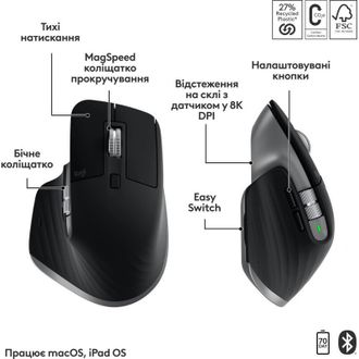 Комплект Logitech MX Keys S Combo for Mac Space Grey (920-012845) - фото 3 Комплект Logitech MX Keys S Combo for Mac Space Grey (920-012845) - фото 3