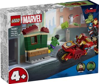 Конструктор Lego Marvel Железный человек с байком и Халк (76287) - фото 1