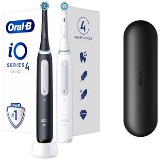 Электрическая зубная щетка Oral-B iO Series 4 Duo Black+White Europe - фото 1 Электрическая зубная щетка Oral-B iO Series 4 Duo Black+White Europe - фото 1