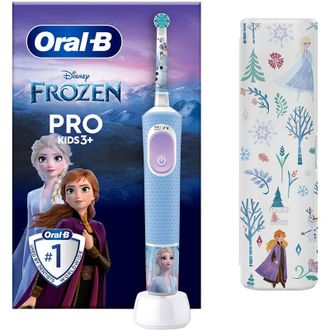 Зубная щетка электрическая Braun Pro Kids D103.413.2KX Frozen «Холодное сердце» + Футляр - фото 1 Зубная щетка электрическая Braun Pro Kids D103.413.2KX Frozen «Холодное сердце» + Футляр - фото 1