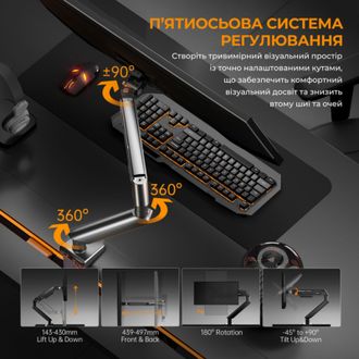 Кронштейн Anda Seat Stealth II 17"-32" Black (AD-W-A6D-1S-BB) - фото 13