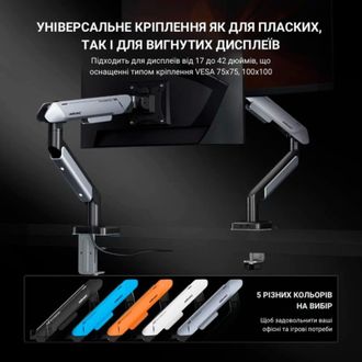 Кронштейн Anda Seat Stealth Pro II RGB 17"-42" White (AD-W-A9X-1S-BW) - фото 9